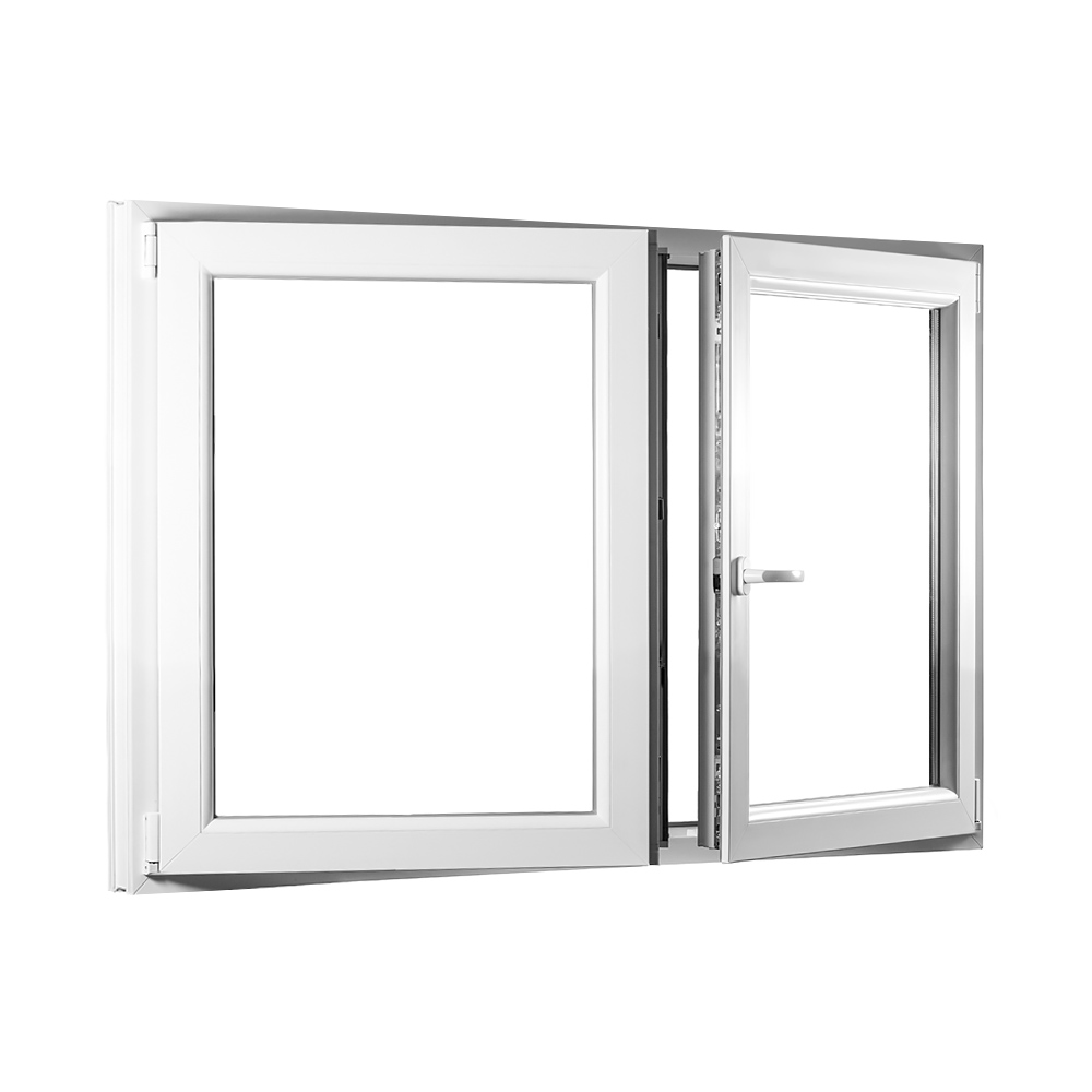 Dvojkrídlové plastové okno so štulpom REHAU Smartline+ - 1350 x 1100