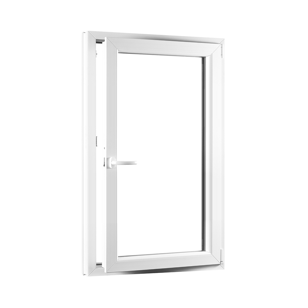 Jednokrídlové plastové okno REHAU Smartline+, otváravo - sklopné pravé - 800 x 1400